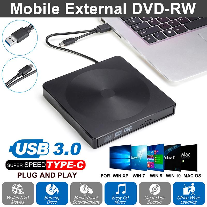 ܺ DVD ̺  ̺ -C USB 3.0 CD ROM ÷̾ DVD-RW  ۰  ڴ Ʈ Windows